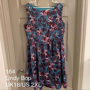 Lindy Bop - Blue floral dress